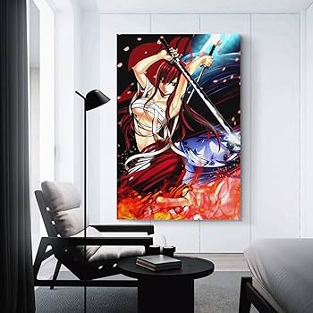 XINYUELONG Anime Erza Scarlet Fairy Tail Poster Canvas Wall Art